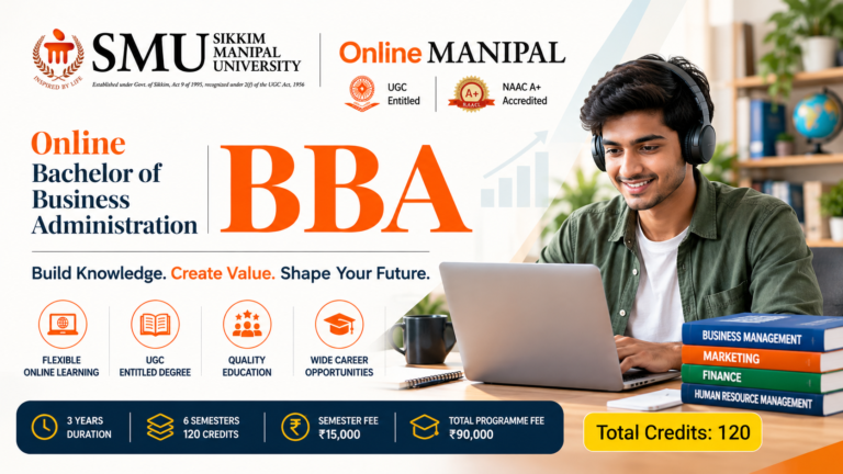 Male student pursuing Online Bachelor of Business Administration from Sikkim Manipal University through Online Manipal